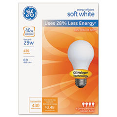 GENERAL ELECTRIC CO. Energy-Efficient Halogen Bulb  A19  29 W  Soft White  4/pack; UNIT OF MEASURE: PG