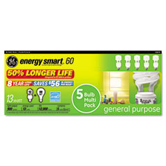 GENERAL ELECTRIC CO. Compact Fluorescent Bulb  13 Watt  T3 Spiral  Soft White  5/pack; UNIT OF MEASURE: PG