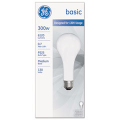 GENERAL ELECTRIC CO. Incandescent Basic Bulb  Ps25  300 W  6120 Lm; UNIT OF MEASURE: EA