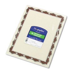 GEOGRAPHICS Parchment Paper Certificates  8-1/2 X 11  Red Crown Border  50/pack; UNIT OF MEASURE: PG