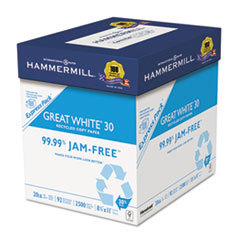 HAMMERMILL/HP EVERYDAY PAPERS Great White Recycled Copy Paper  92 Brightness  20lb  8-1/2 X 11  2500 Shts/ctn; UNIT OF MEASURE: BX