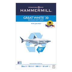 HAMMERMILL/HP EVERYDAY PAPERS Great White Recycled Copy Paper  92 Brightness  20lb  8-1/2 X 14  500 Shts/ream; UNIT OF MEASURE: RM