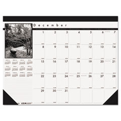 HOUSE OF DOOLITTLE Black-And-White Photo Monthly Desk Pad Calendar  18-1/2 X 13  2014-2015; UNIT OF MEASURE: EA