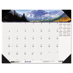 HOUSE OF DOOLITTLE Mountains Of The World Photographic Monthly Desk Pad Calendar  18-1/2 X 13  2015; UNIT OF MEASURE: EA