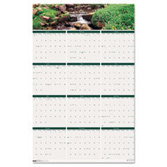 HOUSE OF DOOLITTLE Waterfalls Of The World Reverse/erase Yearly Wall Calendar  24 X 37  2015; UNIT OF MEASURE: EA