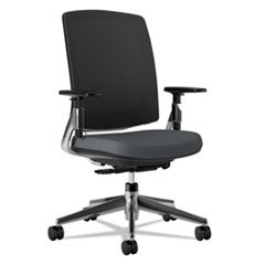 HON COMPANY Lota Series Mesh Mid-Back Work Chair  Charcoal Fabric  Polished Aluminum Base; UNIT OF MEASURE: EA