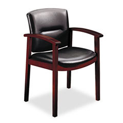 HON COMPANY 5000 Series Park Avenue Collection Guest Chair  Black Vinyl/mahogany Finish; UNIT OF MEASURE: EA