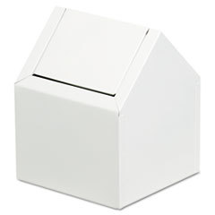 HOSPECO Sanitary Napkin Floor Receptacle  Double Entry Swing Top  Metal  White; UNIT OF MEASURE: EA