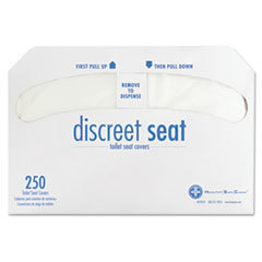 HOSPECO Discreet Half-Fold Toilet Seat Covers  White  250/pack  20 Packs/carton; UNIT OF MEASURE: BX