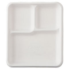 HUHTAMAKI Heavy-Weight Molded Fiber Cafeteria Trays  3-Comp  8 1/4 X 9 1/2  500/carton; UNIT OF MEASURE: BX