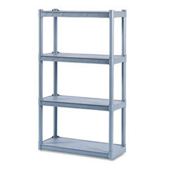 ICEBERG ENTERPRISES Rough N Ready Four-Shelf Open Storage System  Resin  32w X 13d X 54h  Charcoal; UNIT OF MEASURE: EA