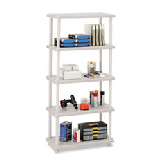 ICEBERG ENTERPRISES Rough N Ready Five-Shelf Open Storage System  Resin  36w X 18d X 74h  Platinum; UNIT OF MEASURE: EA