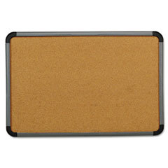 ICEBERG ENTERPRISES Ingenuity Cork Bulletin Board  Resin Frame  36 X 24  Charcoal Frame; UNIT OF MEASURE: EA