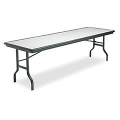 ICEBERG ENTERPRISES Indestructables Resin Rectangular Folding Table  96w X 30d X 29h  Granite/black; UNIT OF MEASURE: EA