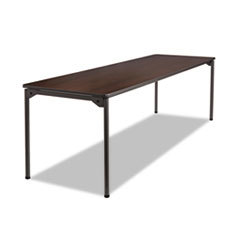 ICEBERG ENTERPRISES Maxx Legroom Rectangular Folding Table  96w X 30d X 29-1/2h  Walnut/charcoal; UNIT OF MEASURE: EA