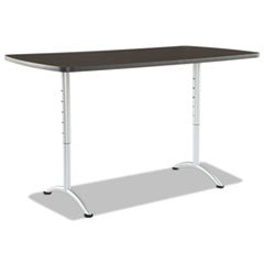 ICEBERG ENTERPRISES Arc Sit-To-Stand Tables  Rectangular Top  36w X 72d X 42h  Gray Walnut/silver; UNIT OF MEASURE: EA