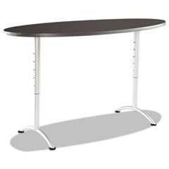 ICEBERG ENTERPRISES Arc Sit-To-Stand Tables  Oval Top  36w X 72d X 42h  Graphite/silver; UNIT OF MEASURE: EA