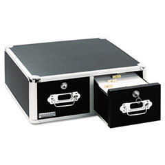 IDEASTREAM CONSUMER PRODUCTS Vaultz Locking 6 X 4 Two-Drawer Index Card Box  3000-Card Capacity  Black; UNIT OF MEASURE: EA