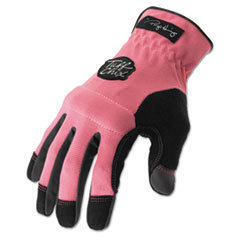 IRONCLAD PERFORMANCE WEAR Tuff Chix Women's Gloves  Pink/black  Large; UNIT OF MEASURE: PR