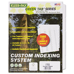 KLEER-FAX Hi-Tech Custom Indexing System  White  5-Tab  3-Hole  White Tabs; UNIT OF MEASURE: EA