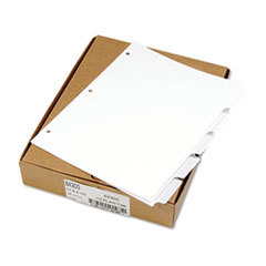 KLEER-FAX 80000 Series Blank Side Tab Dividers  5-Tab  Ltr  White  3-Hole Punched  5 Sets; UNIT OF MEASURE: BX