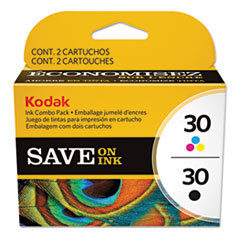 KODAK  EASTMAN  CO. 2880674 Color Combo (30) Ink  Black; Tri-Color  2/pk; UNIT OF MEASURE: EA