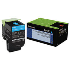 LEXMARK INT'L  INC. 70c1xc0 (lex-701xc) Extra High-Yield Toner  4000 Page-Yield  Cyan; UNIT OF MEASURE: EA