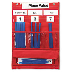 LEARNING RESOURCES Counting And Place Value Pocket Chart With Cards  Straws  13 X 17 3/4; UNIT OF MEASURE: EA