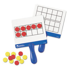 LEARNING RESOURCES Magnetic Ten Frame Boards  4 Blue/white Boards  100 Red/yellow Foam Counters; UNIT OF MEASURE: EA