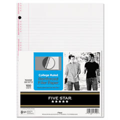 MEAD PRODUCTS Reinforced Filler Paper  20-Lb.  College-Ruled  11 X 8-1/2  White  100 Sheets/pk; UNIT OF MEASURE: PG