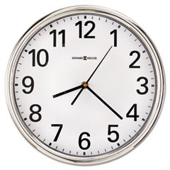 HOWARD MILLER CLOCK CO. Hamilton Wall Clock  12in  Silver  1 Aa; UNIT OF MEASURE: EA