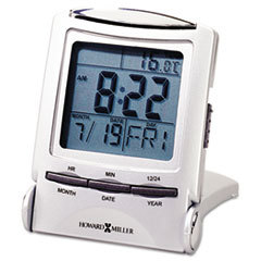 HOWARD MILLER CLOCK CO. Distant Time Traveler Alarm Clock  2-1/4in  Silver  1 Aaa (incl); UNIT OF MEASURE: EA