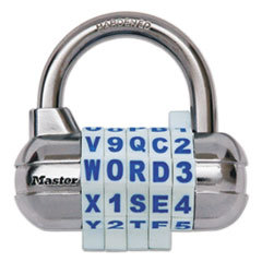 MASTER LOCK COMPANY Password Plus Combination Lock  Hardened Steel Shackle  2 1/2in Wide  Silver; UNIT OF MEASURE: EA
