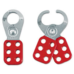 MASTER LOCK COMPANY Steel Lockout Hasp  Steel/vinyl  1 3/4in  Red; UNIT OF MEASURE: EA