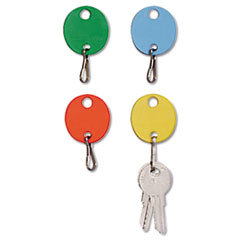 MMF INDUSTRIES Oval Snap-Hook Key Tags  Plastic  1 1/2 X 1 1/2  Assorted  20/pack; UNIT OF MEASURE: PG