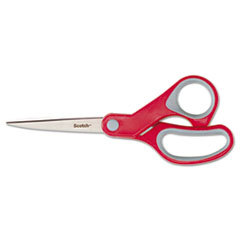 3M/COMMERCIAL TAPE DIV. Multi-Purpose Scissors  Pointed  8in Length  3-3/8in Cut  Red/gray; UNIT OF MEASURE: EA