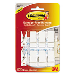 3M/COMMERCIAL TAPE DIV. Spring Hook  3/4w X 5/8d X 1 1/2h  White  8 Hooks/packs; UNIT OF MEASURE: PG