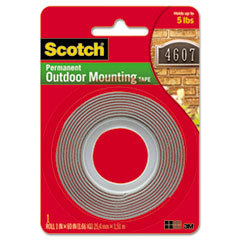 3M/COMMERCIAL TAPE DIV. Exterior Weather-Resistant Double-Sided Tape  1in X 60in  Gray W/red Liner; UNIT OF MEASURE: RL