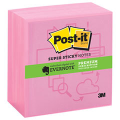 3M/COMMERCIAL TAPE DIV. Evernote Collection Notes  3 X 3  Neon Pink  4 90-Sheet Pads/pack; UNIT OF MEASURE: PG
