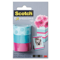 3M/COMMERCIAL TAPE DIV. Expressions Magic Tape  3/4in X 300in  Assorted Circles  3 Pack; UNIT OF MEASURE: PG
