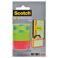3M/COMMERCIAL TAPE DIV. Expressions Magic Tape  3/4in X 300in  Assorted Blue Green  3 Pack; UNIT OF MEASURE: PG