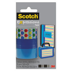 3M/COMMERCIAL TAPE DIV. Expressions Magic Tape  3/4in X 300in  Assorted Dots  3 Pack; UNIT OF MEASURE: PG