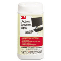 3M/COMMERCIAL TAPE DIV. Electronic Equipment Cleaning Wipes  5 1/2 X 6 3/4  White  80/canister; UNIT OF MEASURE: EA