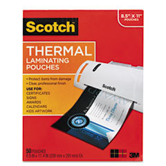 3M/COMMERCIAL TAPE DIV. Letter Size Thermal Laminating Pouches  3 Mil  11 1/2 X 9  50/pack; UNIT OF MEASURE: PG