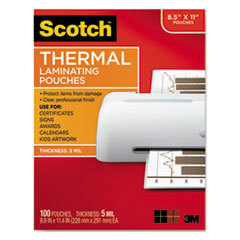 3M/COMMERCIAL TAPE DIV. Letter Size Thermal Laminating Pouches  5 Mil  11 1/2 X 9  100/pack; UNIT OF MEASURE: PG
