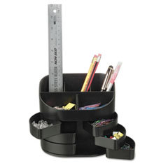 OFFICEMATE INTERNATIONAL CORP. Double Supply Organizer  11-Compartment  6 1/2w X 4 3/4d X 5 3/4h  Black; UNIT OF MEASURE: EA