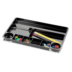 OFFICEMATE INTERNATIONAL CORP. 9 Compartment Recycled Desk Drawer Organizer  Plastic  14 X 9 X 1 1/8  Black; UNIT OF MEASURE: EA