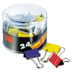 OFFICEMATE INTERNATIONAL CORP. Binder Clips  Metal  Assorted Colors  Medium  24/pack; UNIT OF MEASURE: PG