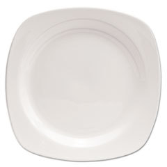 OFFICE SETTINGS Chef's Table Porcelain Square Dinnerware  Plate  10 1/2in Dia  White  8/box; UNIT OF MEASURE: BX