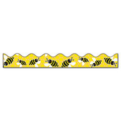 PACON CORPORATION Bordette Bee Dazzle Design Decorative Border  2 1/4in X 25ft  Black/white/yellow; UNIT OF MEASURE: RL